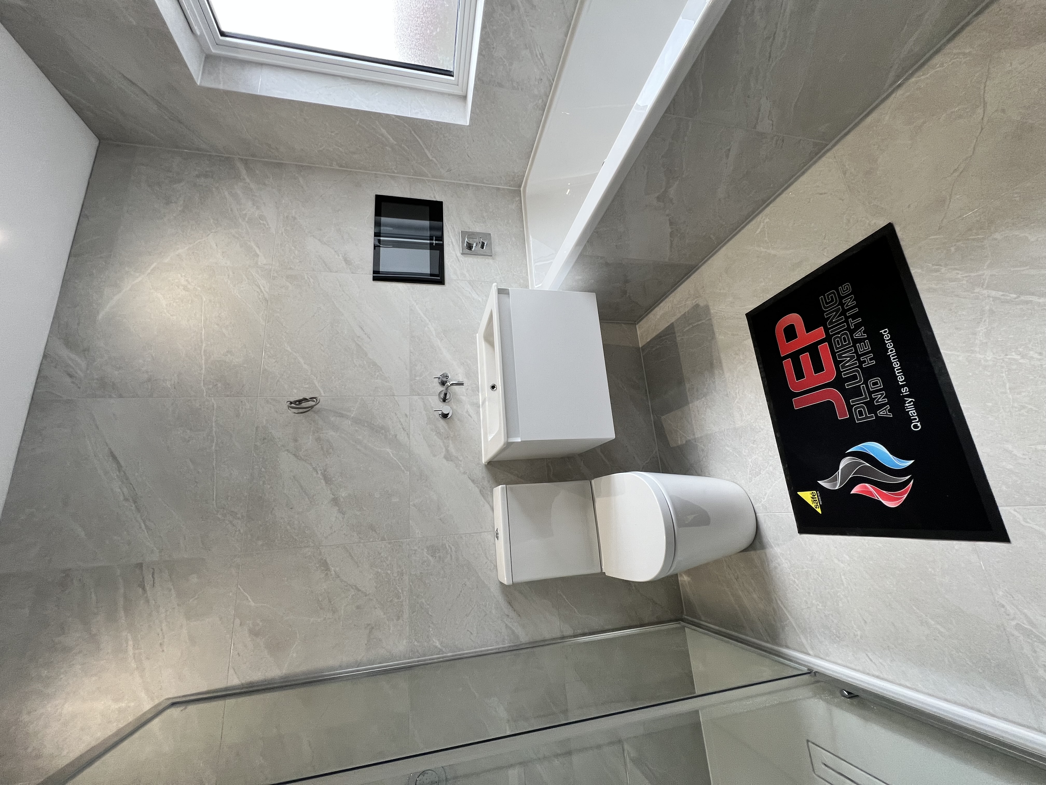 Heating system repair work in progress